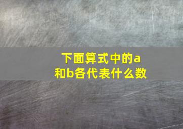 下面算式中的a和b各代表什么数