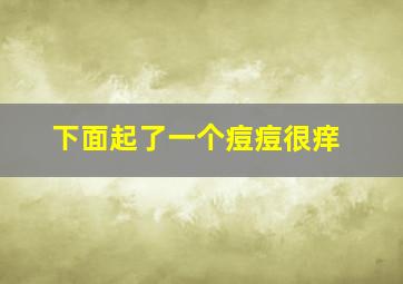 下面起了一个痘痘很痒