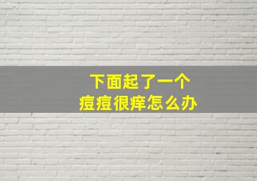 下面起了一个痘痘很痒怎么办