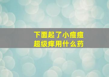 下面起了小痘痘超级痒用什么药