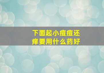 下面起小痘痘还痒要用什么药好