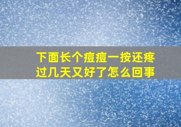 下面长个痘痘一按还疼过几天又好了怎么回事