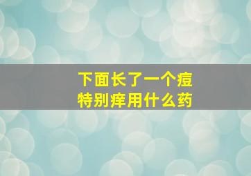 下面长了一个痘特别痒用什么药