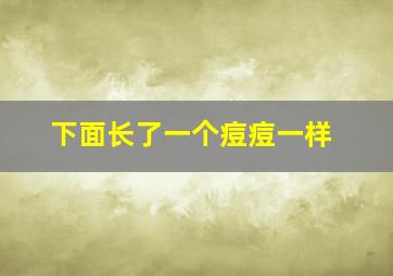 下面长了一个痘痘一样