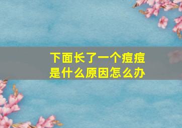 下面长了一个痘痘是什么原因怎么办