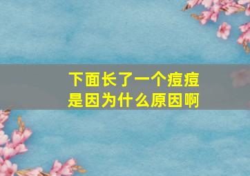 下面长了一个痘痘是因为什么原因啊