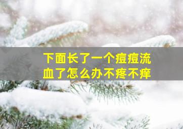 下面长了一个痘痘流血了怎么办不疼不痒