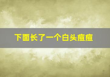 下面长了一个白头痘痘