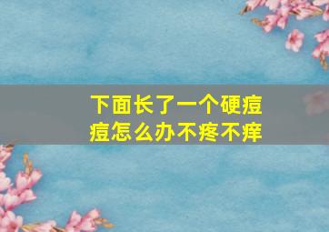 下面长了一个硬痘痘怎么办不疼不痒