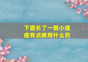 下面长了一颗小痘痘有点痒用什么药