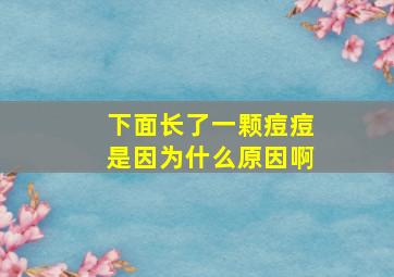 下面长了一颗痘痘是因为什么原因啊