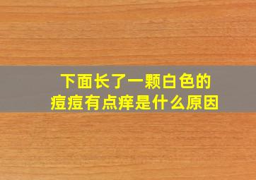 下面长了一颗白色的痘痘有点痒是什么原因