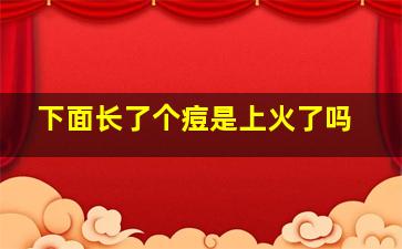 下面长了个痘是上火了吗