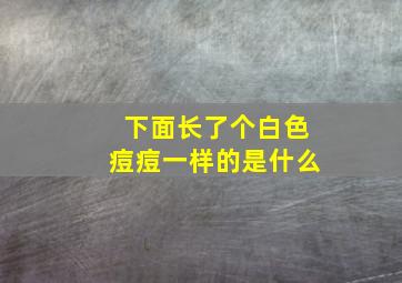 下面长了个白色痘痘一样的是什么