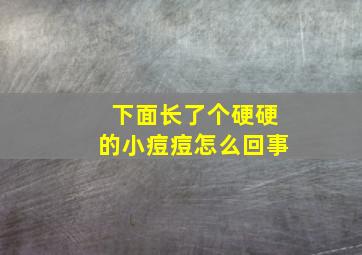 下面长了个硬硬的小痘痘怎么回事