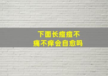 下面长痘痘不痛不痒会自愈吗