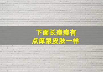 下面长痘痘有点痒跟皮肤一样