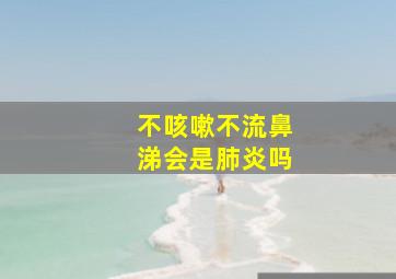 不咳嗽不流鼻涕会是肺炎吗