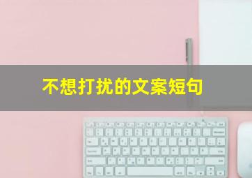 不想打扰的文案短句