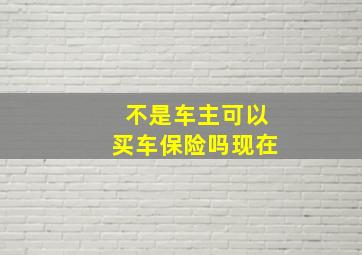 不是车主可以买车保险吗现在