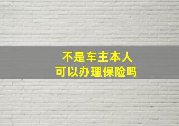 不是车主本人可以办理保险吗