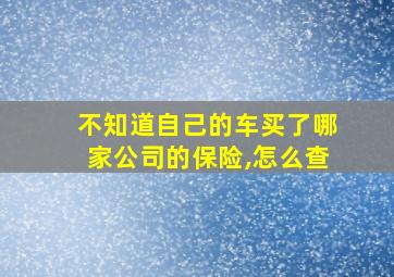 不知道自己的车买了哪家公司的保险,怎么查