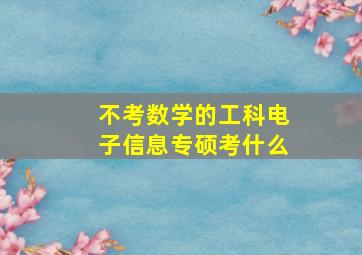 不考数学的工科电子信息专硕考什么