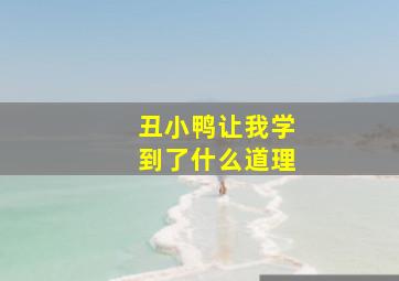 丑小鸭让我学到了什么道理