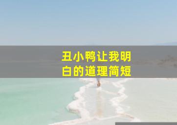 丑小鸭让我明白的道理简短