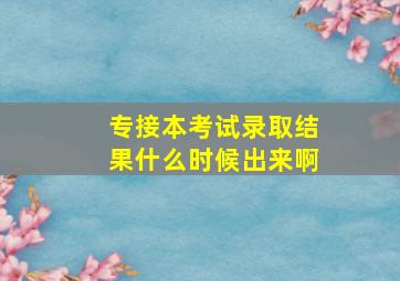 专接本考试录取结果什么时候出来啊