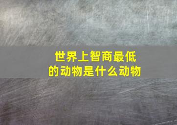 世界上智商最低的动物是什么动物