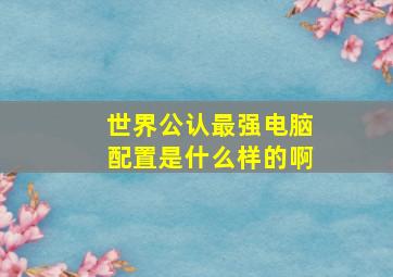 世界公认最强电脑配置是什么样的啊