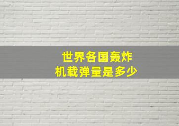 世界各国轰炸机载弹量是多少