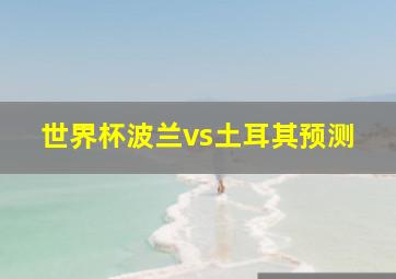 世界杯波兰vs土耳其预测