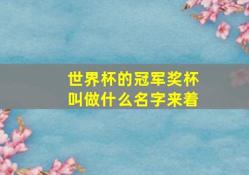 世界杯的冠军奖杯叫做什么名字来着