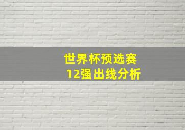 世界杯预选赛12强出线分析