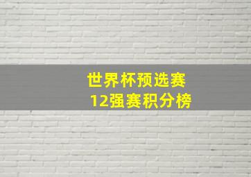 世界杯预选赛12强赛积分榜