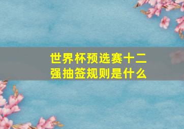 世界杯预选赛十二强抽签规则是什么