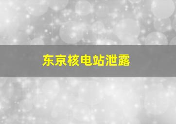 东京核电站泄露