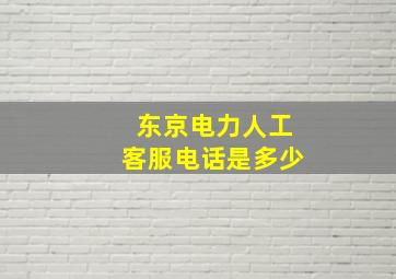 东京电力人工客服电话是多少