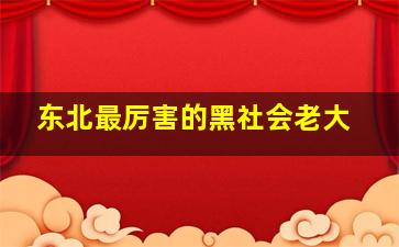 东北最厉害的黑社会老大