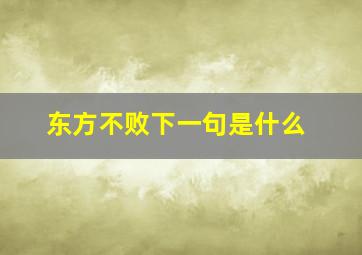 东方不败下一句是什么