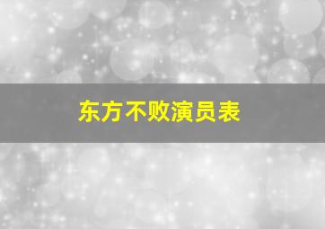 东方不败演员表