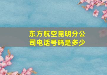 东方航空昆明分公司电话号码是多少