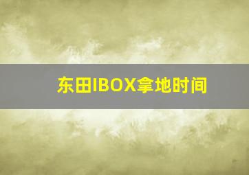 东田IBOX拿地时间