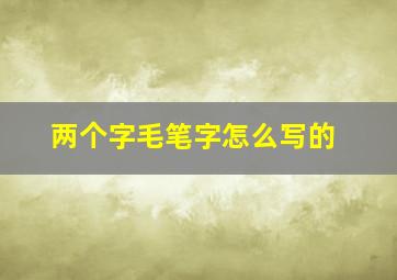 两个字毛笔字怎么写的