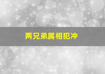 两兄弟属相犯冲