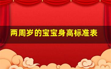 两周岁的宝宝身高标准表