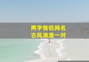 两字情侣网名古风浪漫一对