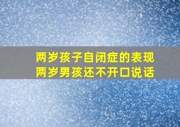 两岁孩子自闭症的表现两岁男孩还不开口说话